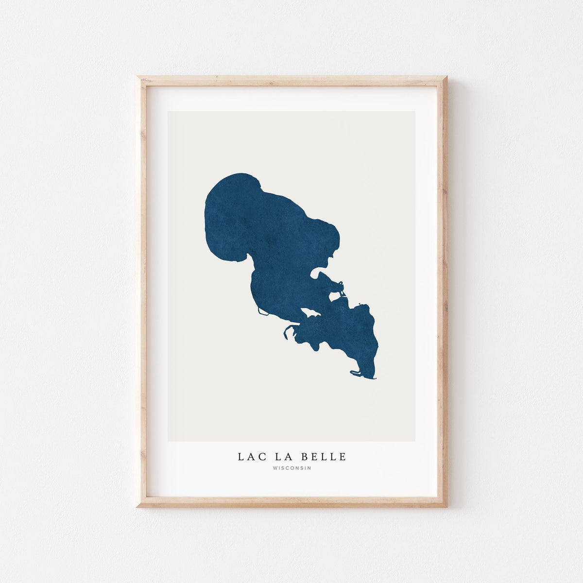 lac la belle wisconsin map poster – minimalist lake wall art - image 1