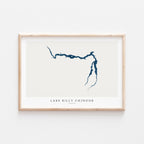 lake billy chinook oregon map poster – minimalist lake wall art - image 1
