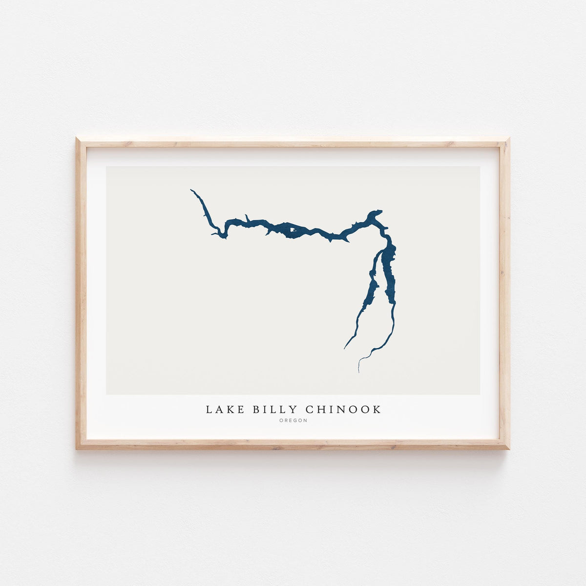 lake billy chinook oregon map poster – minimalist lake wall art - image 1