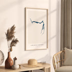 lake billy chinook oregon map poster – minimalist lake wall art - image 3