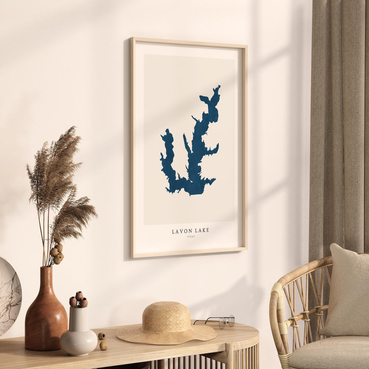 lavon lake texas map poster – minimalist lake wall art - image 3