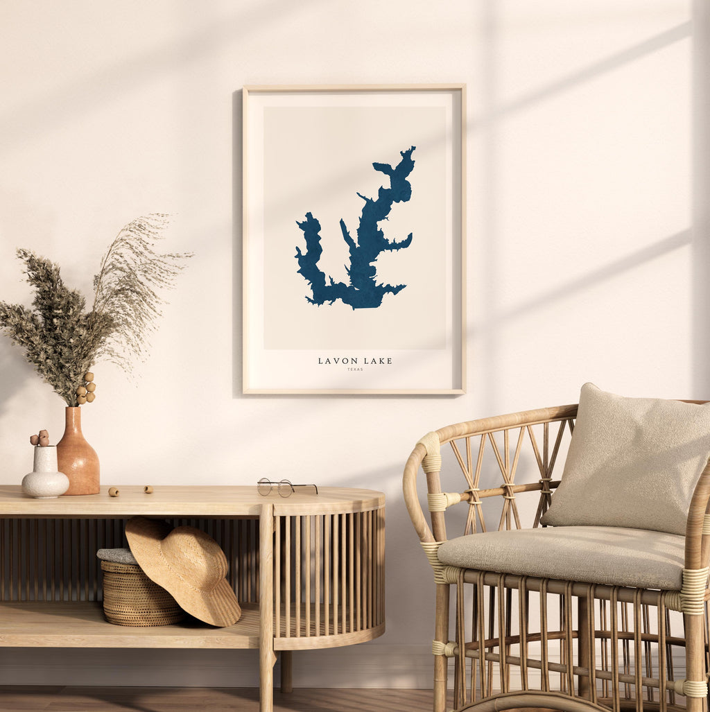 lavon lake texas map poster – minimalist lake wall art - image 5