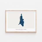 nagawicka lake wisconsin map poster – minimalist lake wall art - image 2