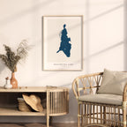nagawicka lake wisconsin map poster – minimalist lake wall art - image 5