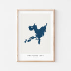 okauchee lake wisconsin map poster – minimalist lake wall art - image 1