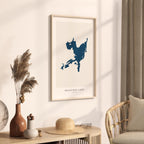 okauchee lake wisconsin map poster – minimalist lake wall art - image 3