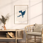okauchee lake wisconsin map poster – minimalist lake wall art - image 5