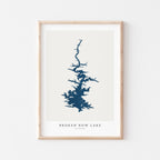 broken bow lake oklahoma map poster – minimalist lake wall art - image 1