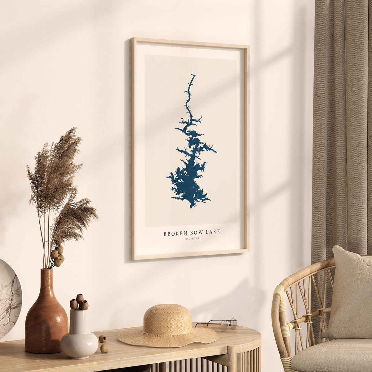 broken bow lake oklahoma map poster – minimalist lake wall art - image 3