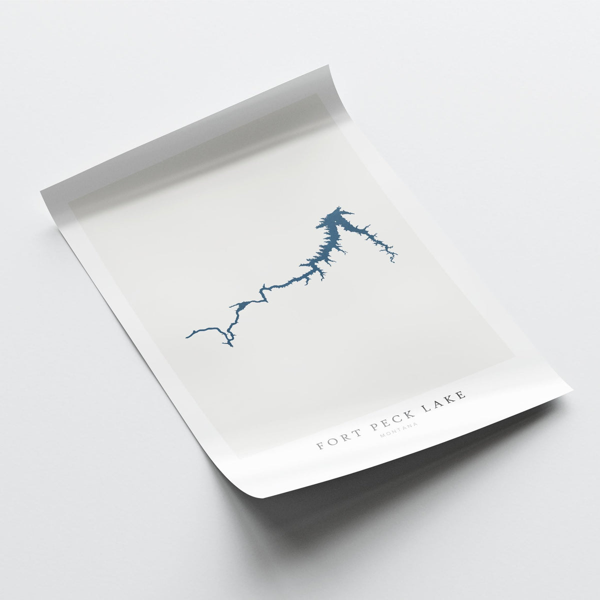fort peck lake montana map poster – minimalist lake wall art - image 6