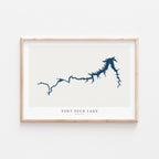 fort peck lake montana map poster – minimalist lake wall art - image 1