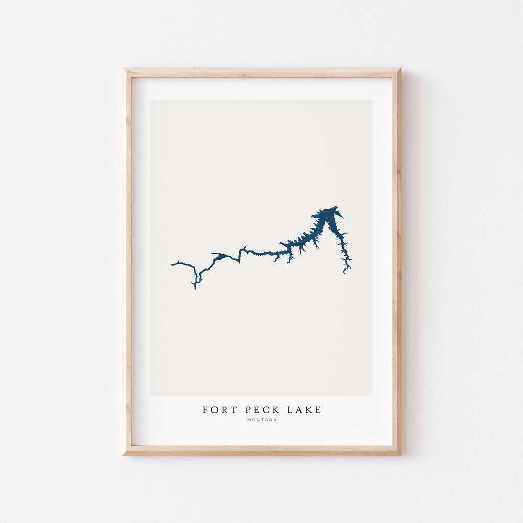 fort peck lake montana map poster – minimalist lake wall art - image 2