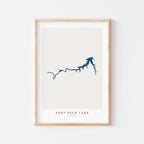 fort peck lake montana map poster – minimalist lake wall art - image 2