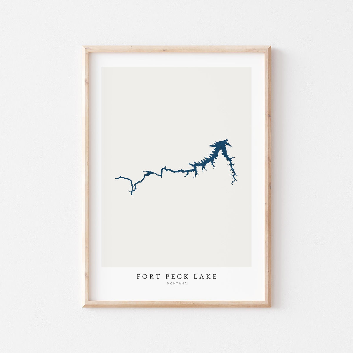 fort peck lake montana map poster – minimalist lake wall art - image 2