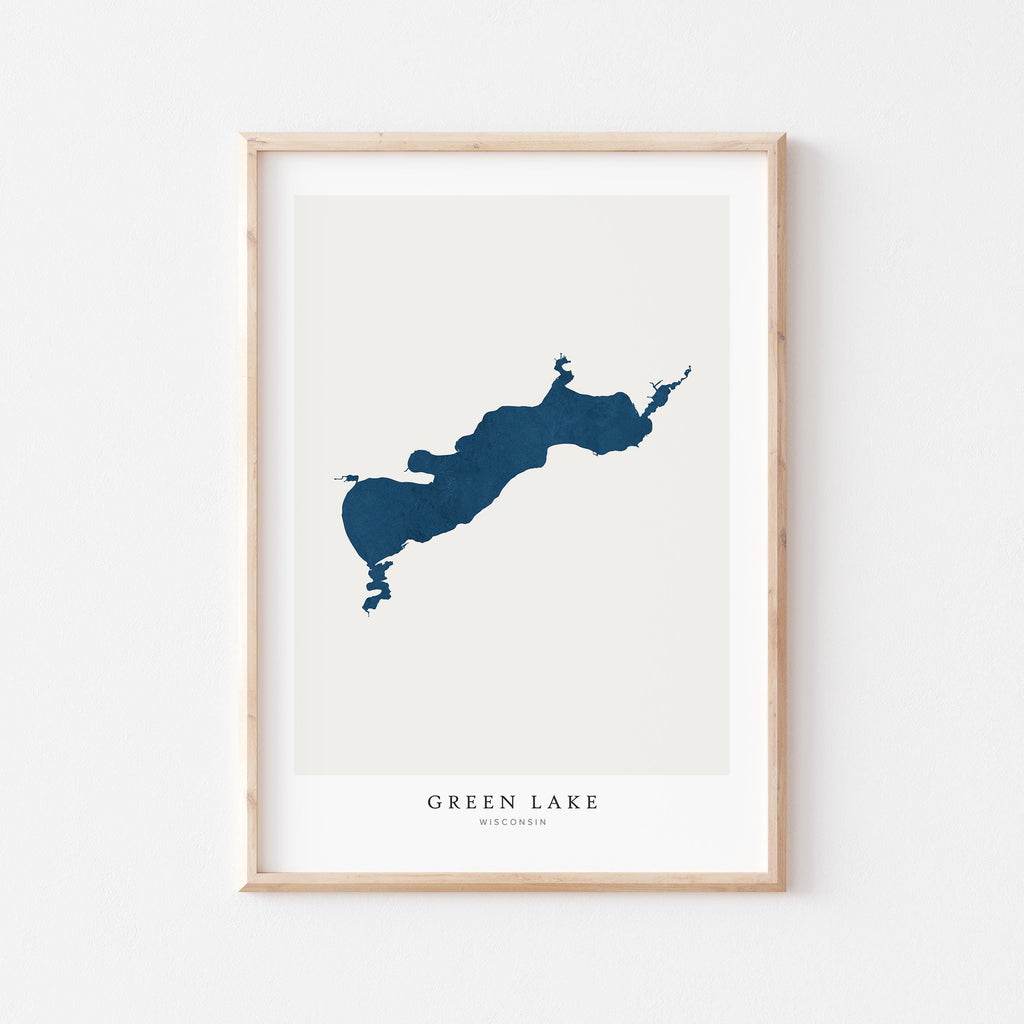 green lake wisconsin map poster – minimalist lake wall art - image 2