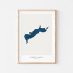 green lake wisconsin map poster – minimalist lake wall art - image 2