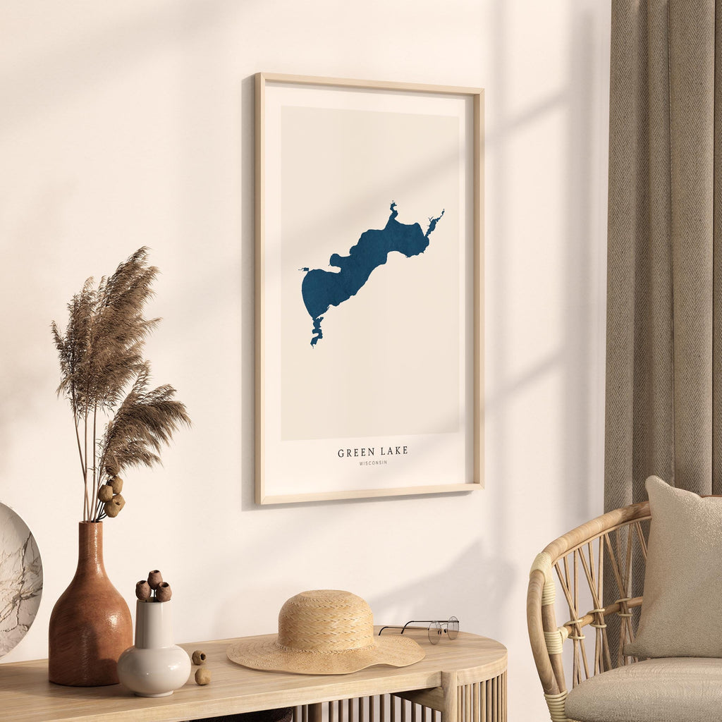 green lake wisconsin map poster – minimalist lake wall art - image 3