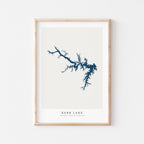kerr lake north carolina map poster – minimalist lake wall art - image 1