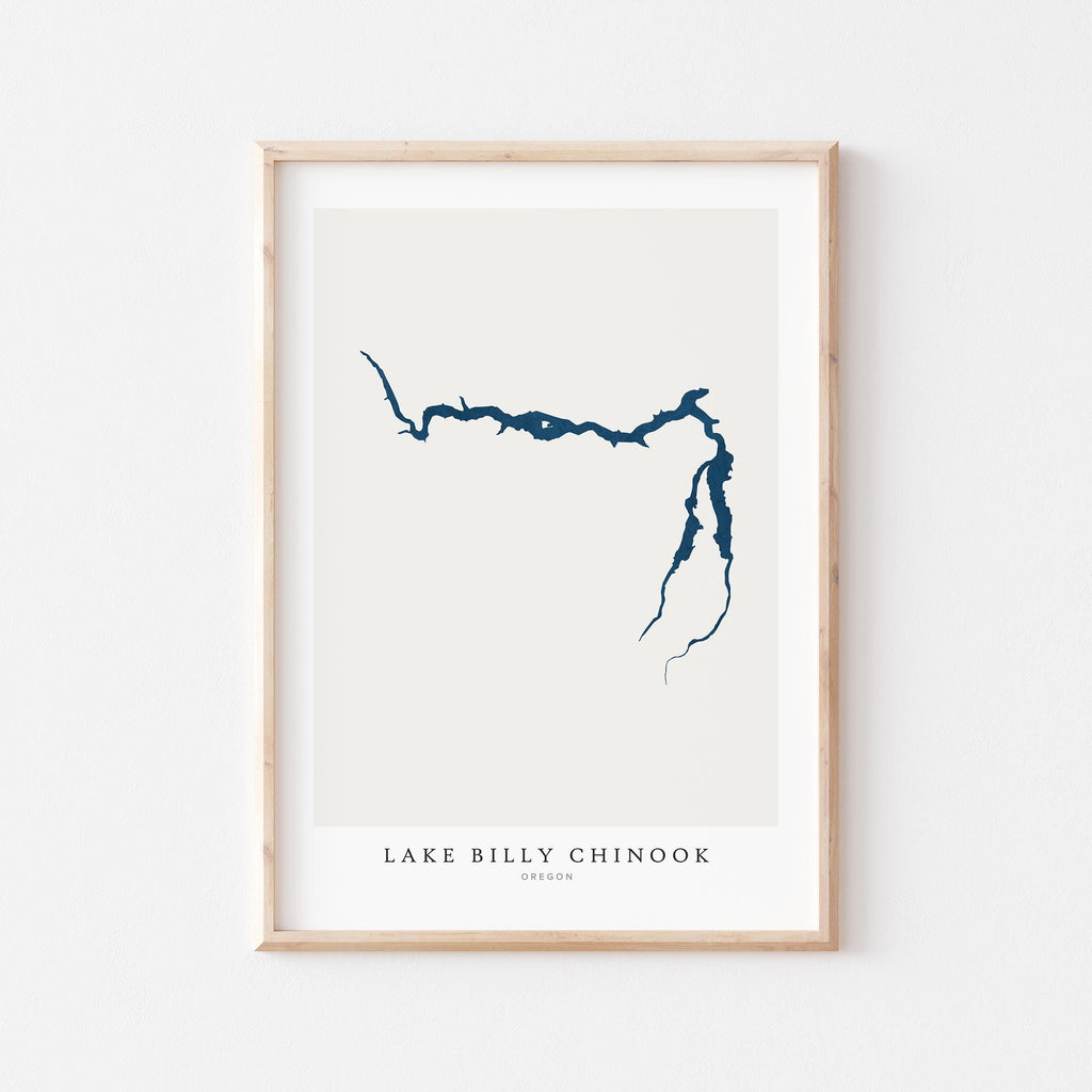 lake billy chinook oregon map poster – minimalist lake wall art - image 2