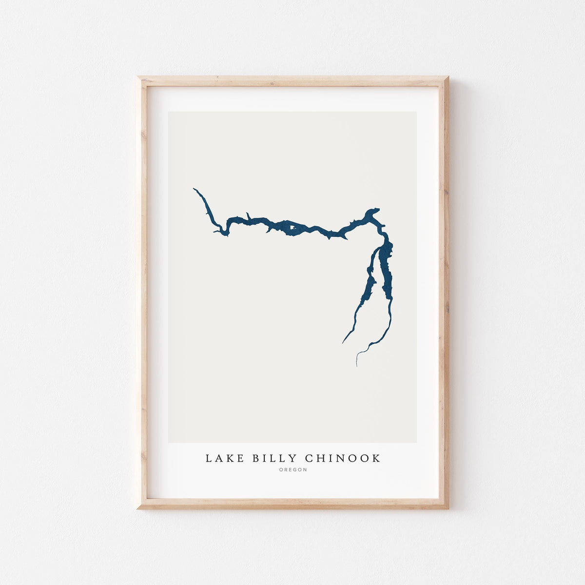 lake billy chinook oregon map poster – minimalist lake wall art - image 2