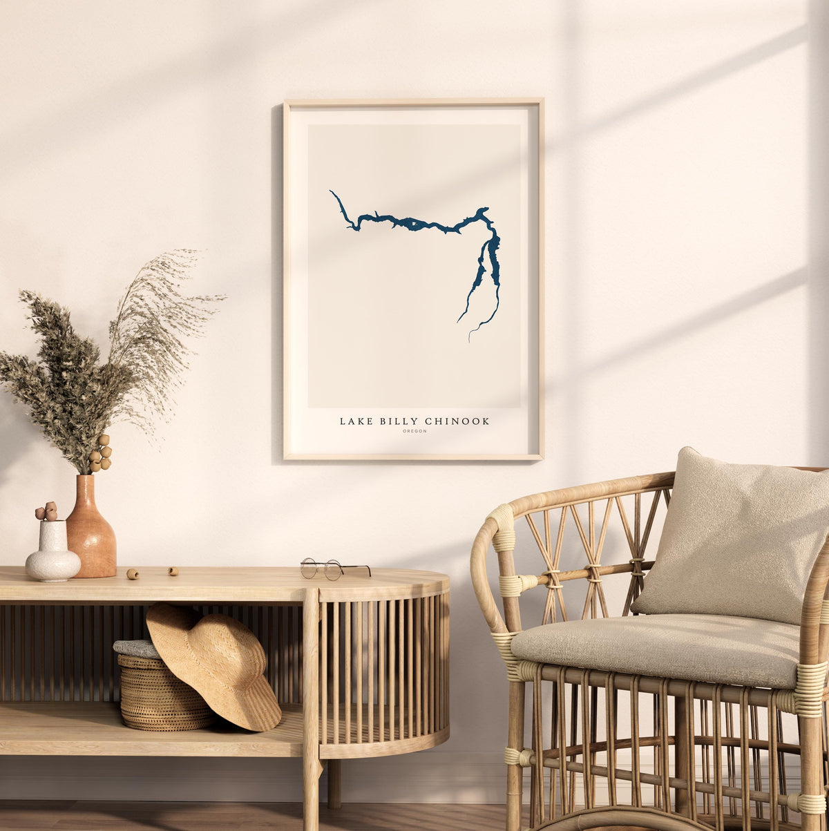 lake billy chinook oregon map poster – minimalist lake wall art - image 5