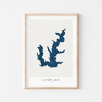 lavon lake texas map poster – minimalist lake wall art - image 1