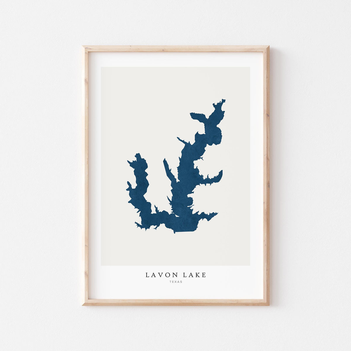 lavon lake texas map poster – minimalist lake wall art - image 1