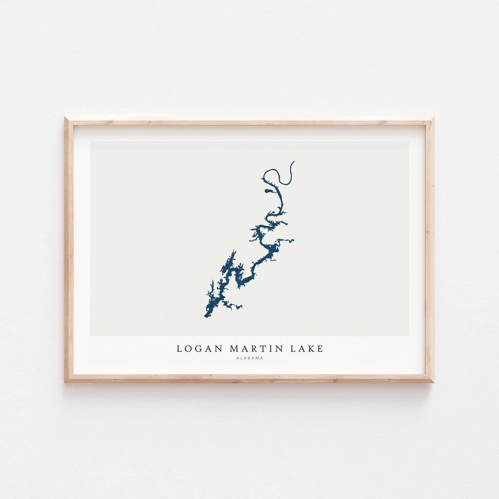 logan martin lake alabama map poster – minimalist lake wall art - image 2