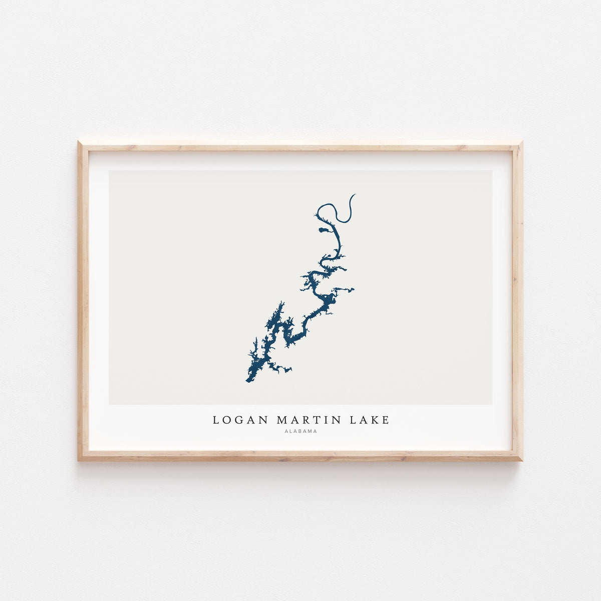 logan martin lake alabama map poster – minimalist lake wall art - image 2