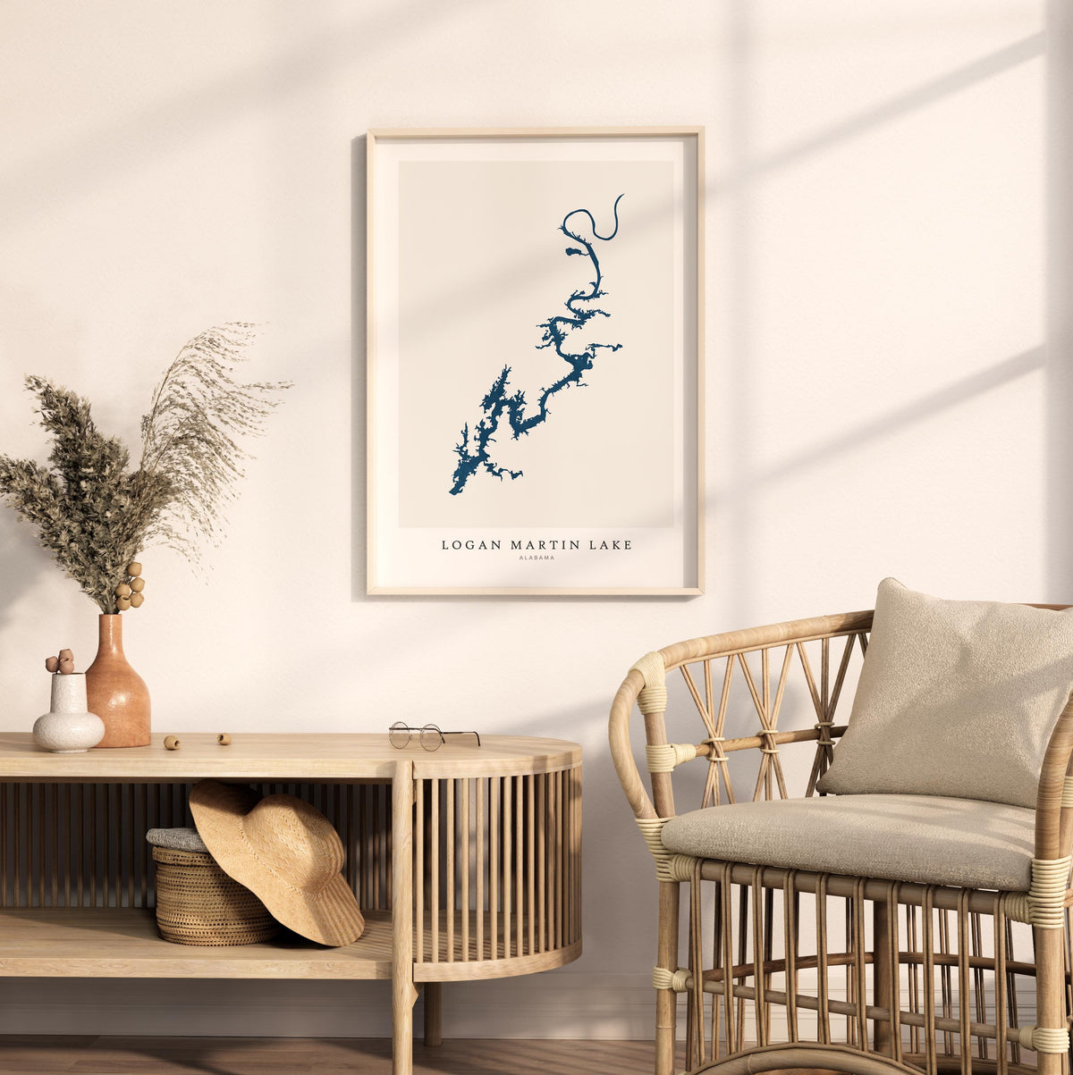 logan martin lake alabama map poster – minimalist lake wall art - image 5
