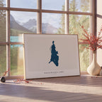 nagawicka lake wisconsin map poster – minimalist lake wall art - image 4
