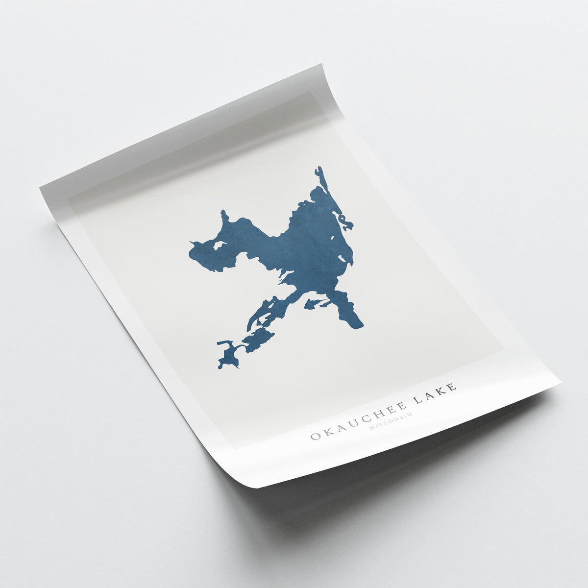 okauchee lake wisconsin map poster – minimalist lake wall art - image 6