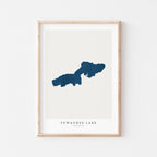 pewaukee lake wisconsin map poster – minimalist lake wall art - image 2