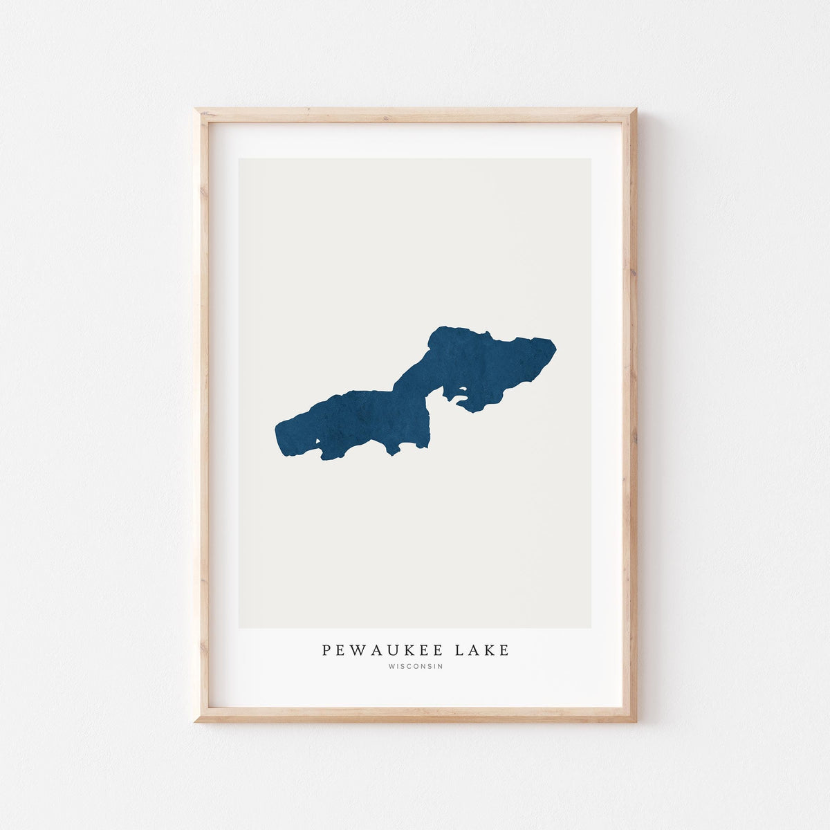 pewaukee lake wisconsin map poster – minimalist lake wall art - image 2