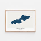 pewaukee lake wisconsin map poster – minimalist lake wall art - image 1