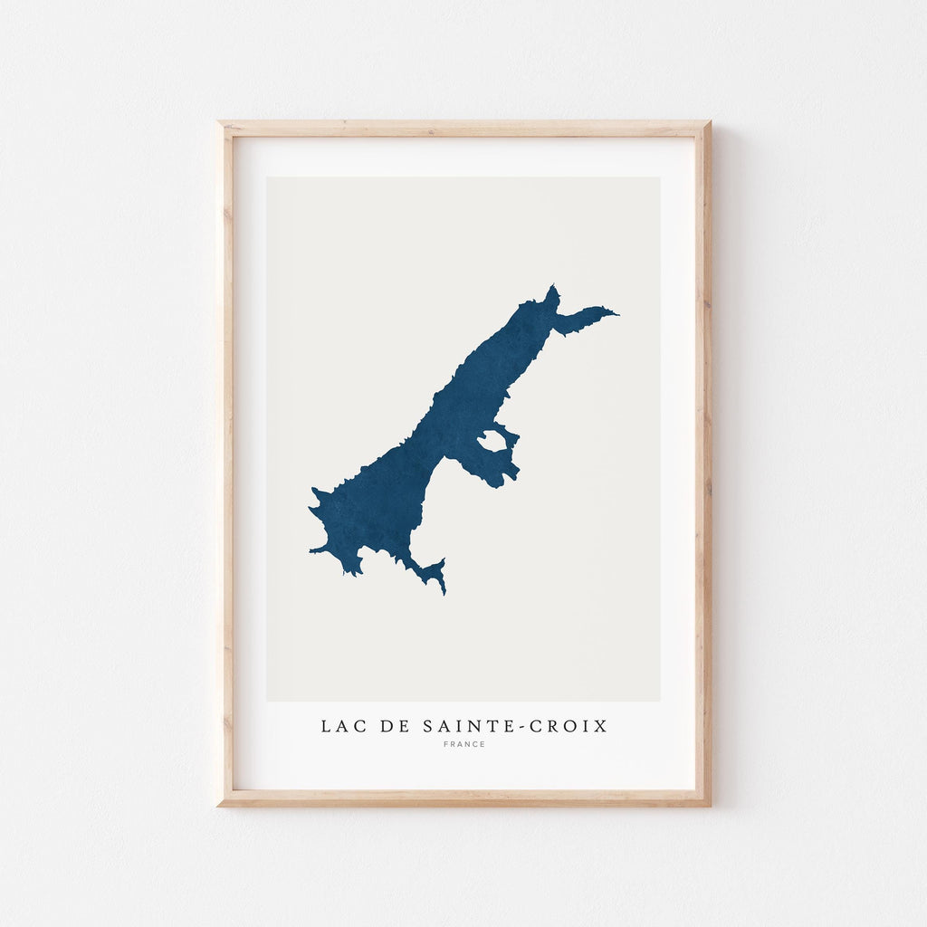 lac de sainte-croix france map poster – minimalist lake wall art - image 1