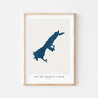 lac de sainte-croix france map poster – minimalist lake wall art - image 1