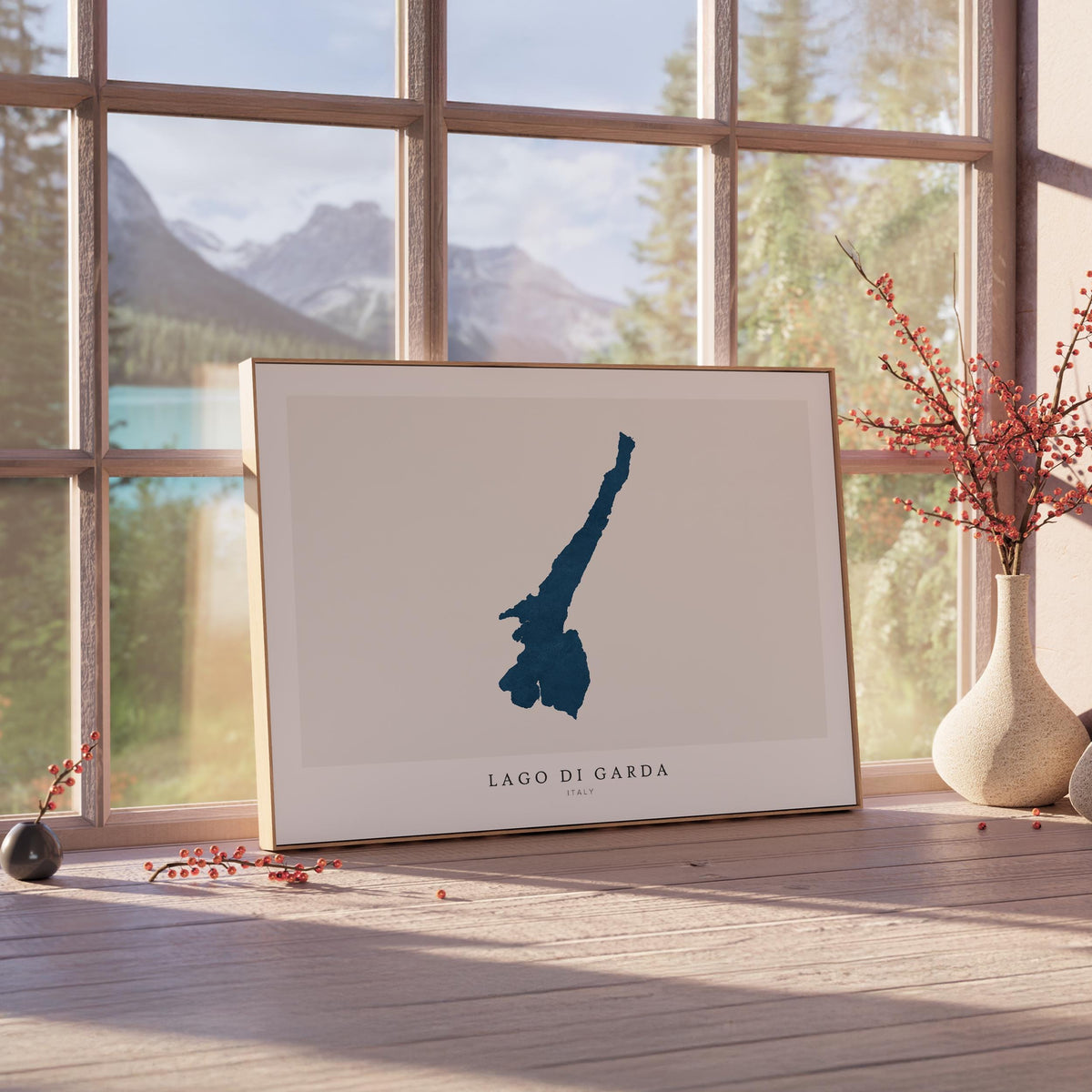 lago di garda italy map poster – minimalist lake wall art - image 4