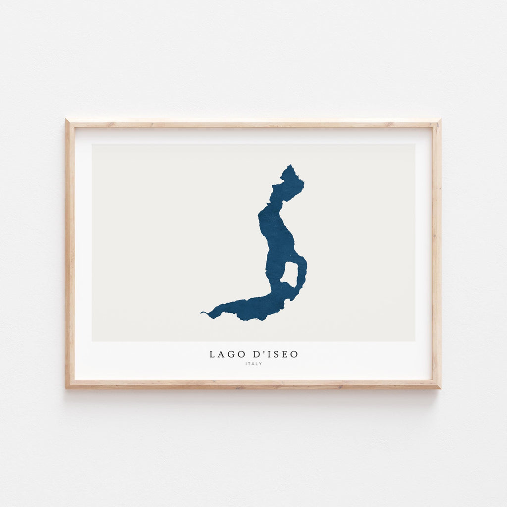 lago d'iseo italy map poster – minimalist lake wall art - image 2