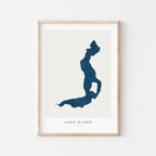 lago d'iseo italy map poster – minimalist lake wall art - image 1