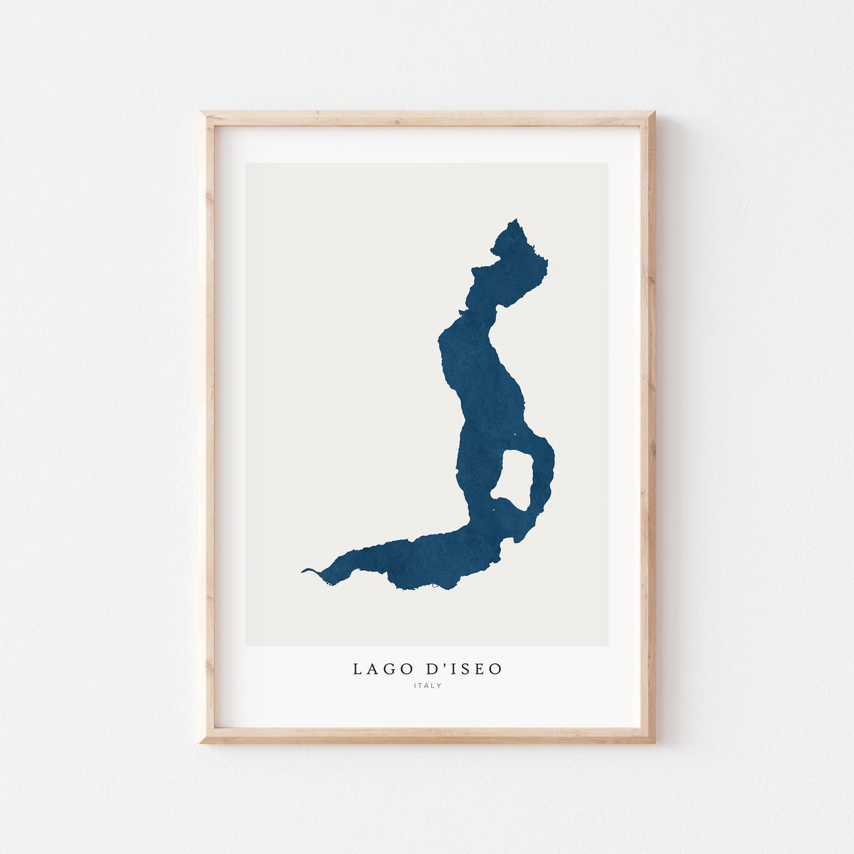 lago d'iseo italy map poster – minimalist lake wall art - image 1