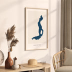 lago d'iseo italy map poster – minimalist lake wall art - image 3