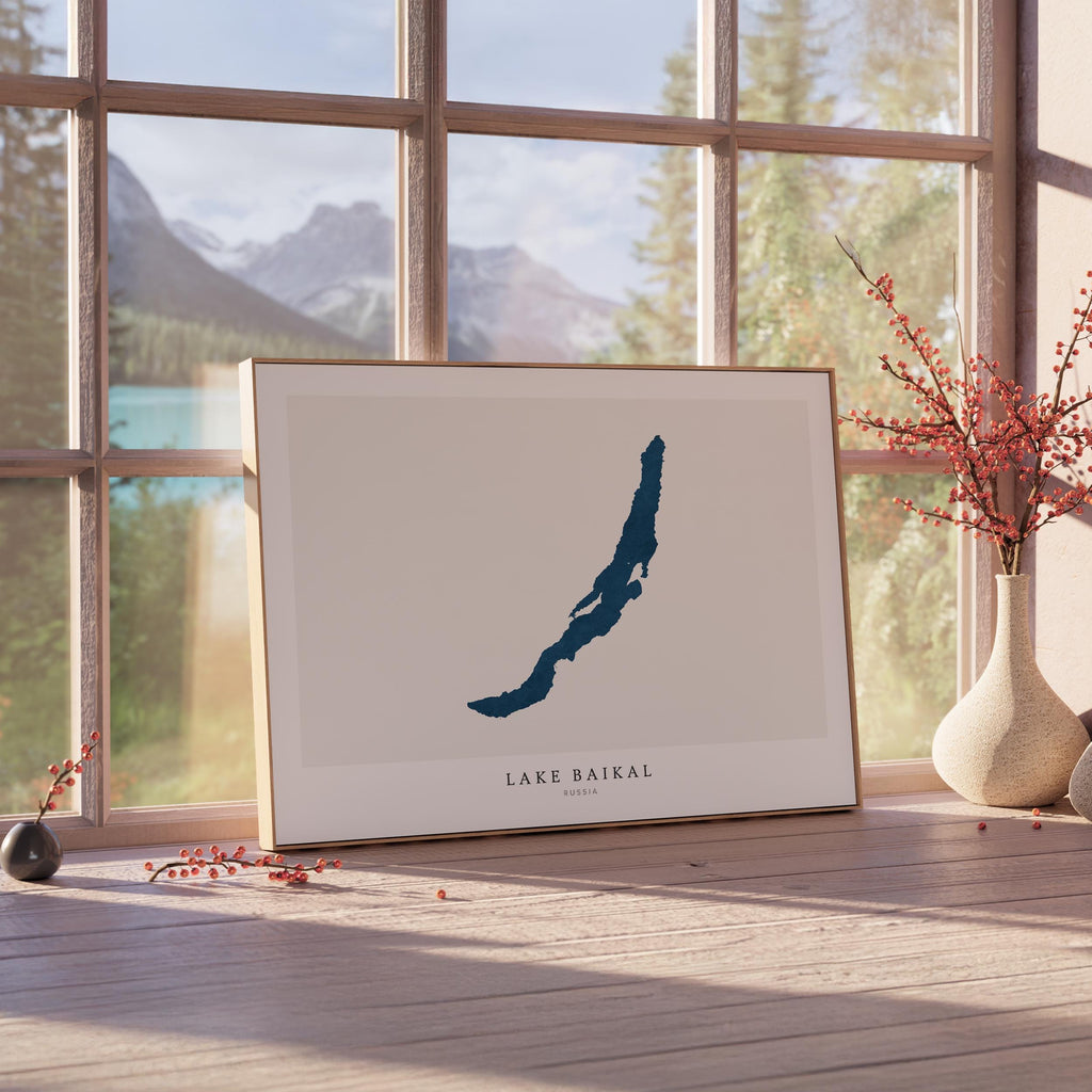 lake baikal russia map poster – minimalist lake wall art - image 4