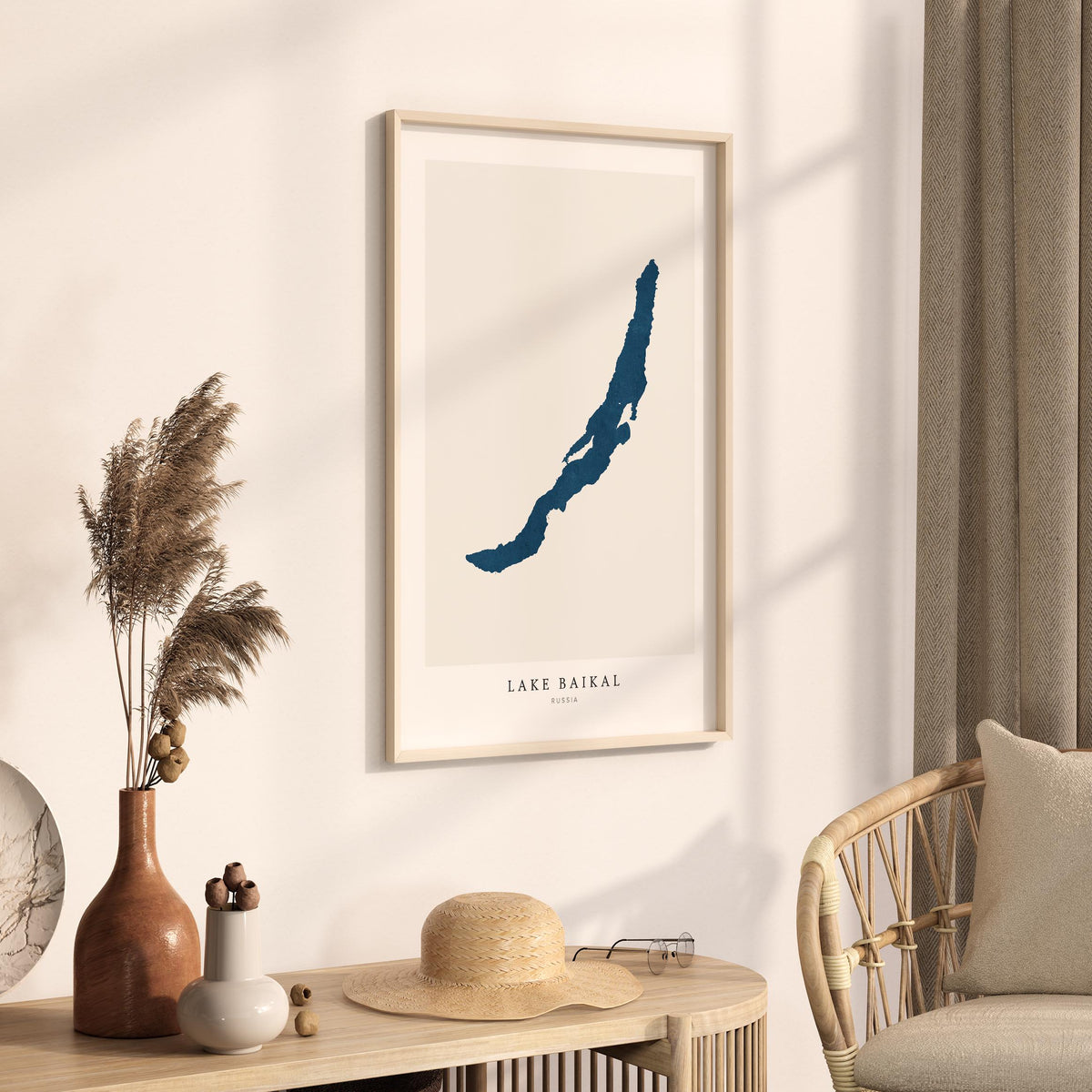 lake baikal russia map poster – minimalist lake wall art - image 3