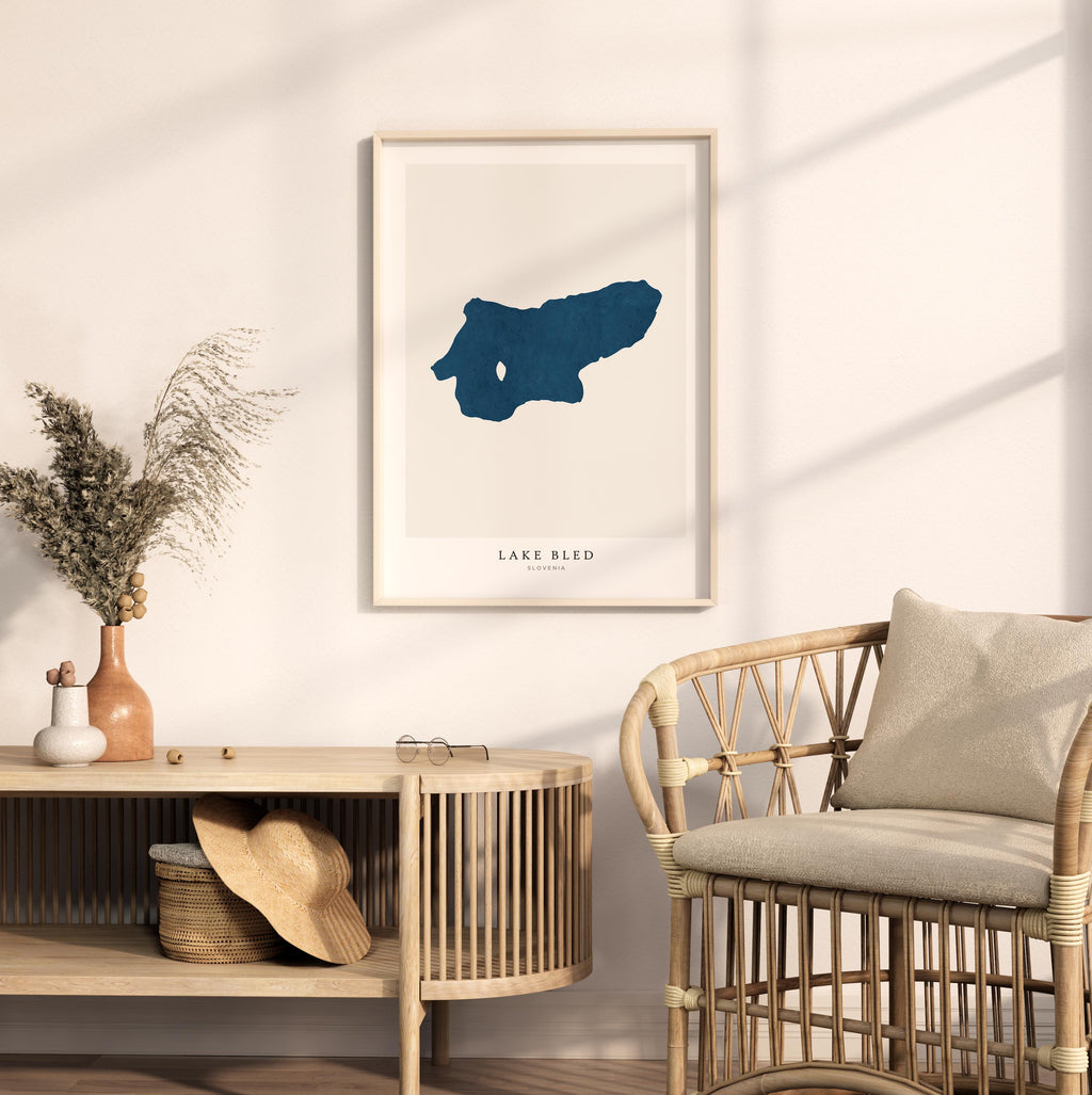 lake bled map art print slovenia map poster – minimalist lake wall art - image 5