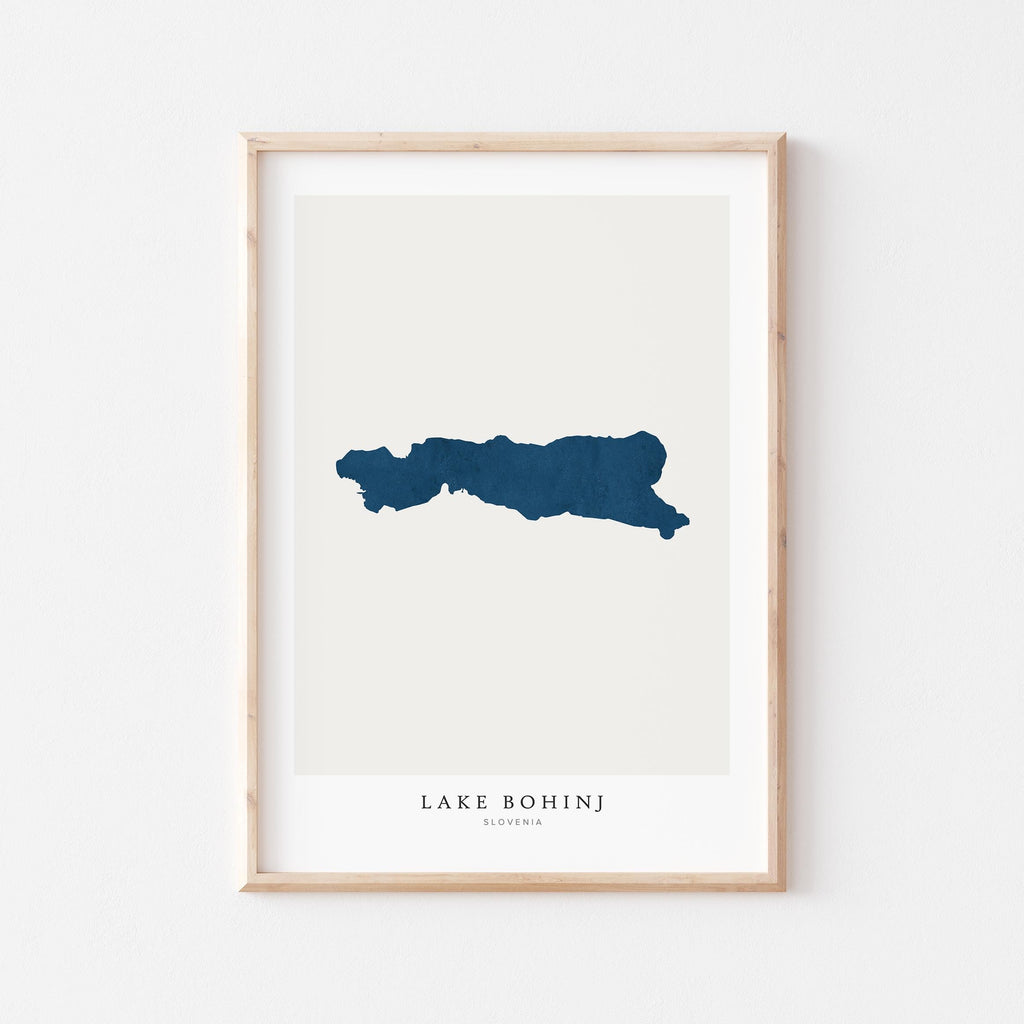 lake bohinj map print slovenia map poster – minimalist lake wall art - image 2