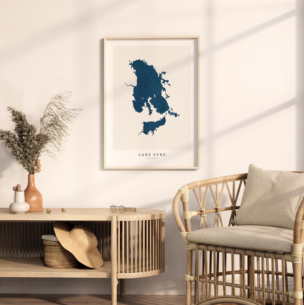 lake eyre map print australia map poster – minimalist lake wall art - image 5