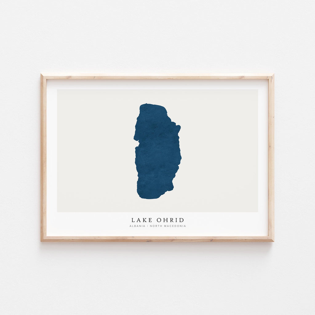 lake ohrid map print albania map poster – minimalist lake wall art - image 2