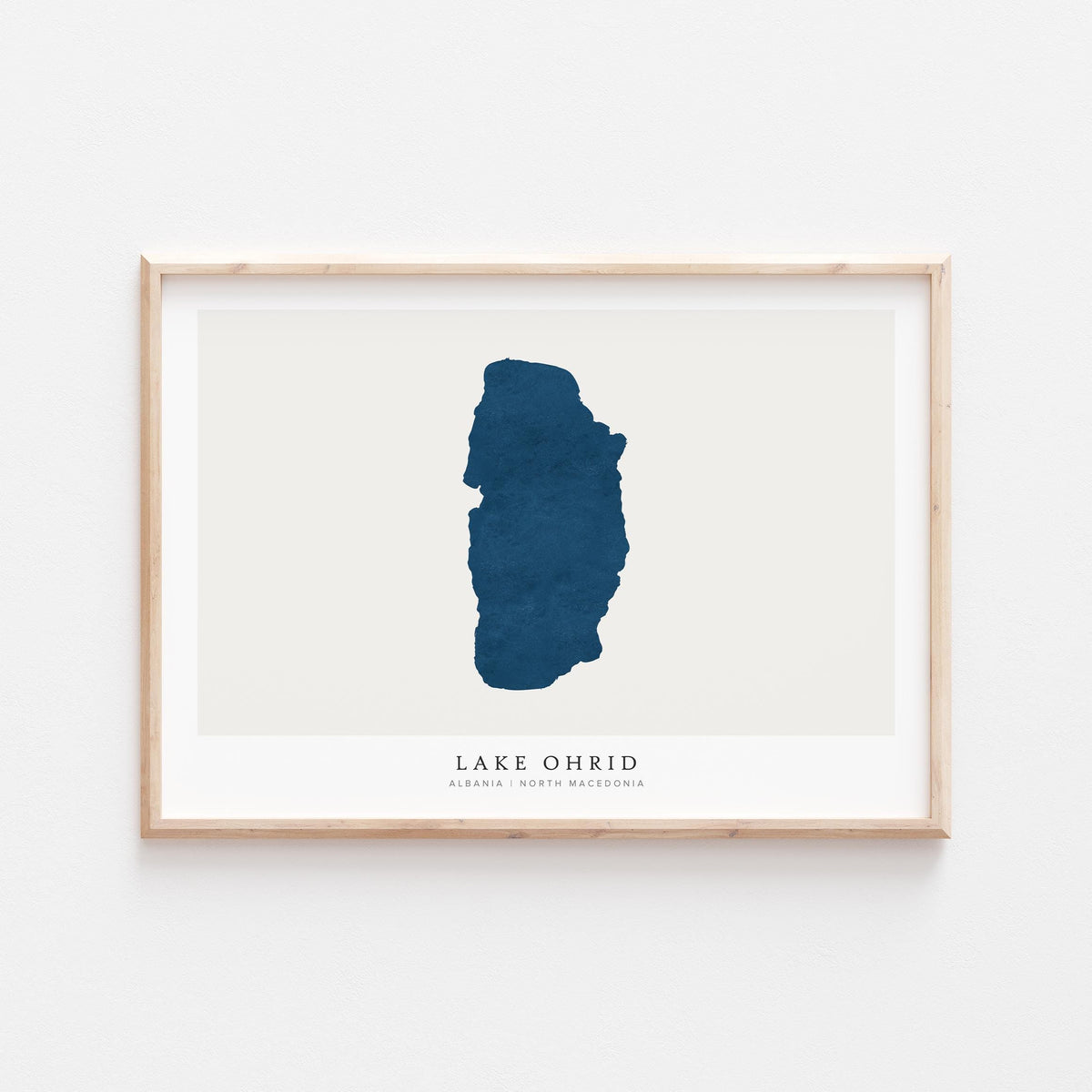 lake ohrid map print albania map poster – minimalist lake wall art - image 2