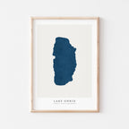 lake ohrid map print albania map poster – minimalist lake wall art - image 1